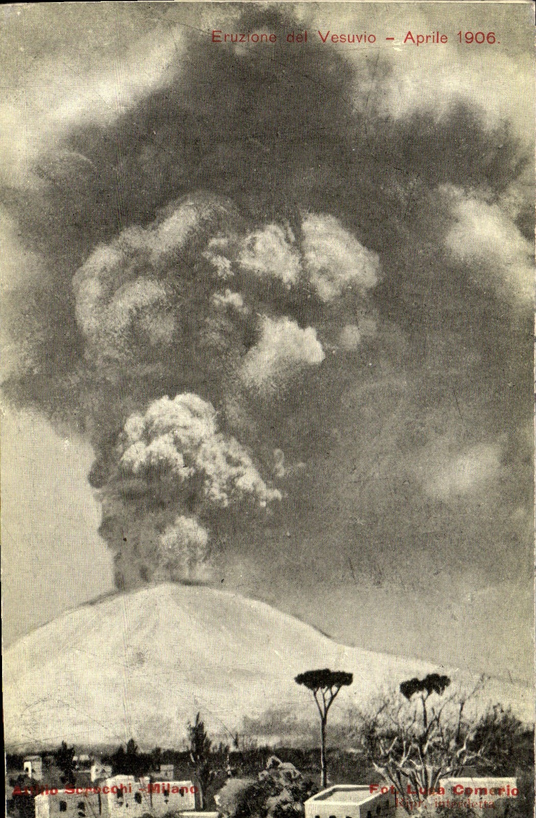 VINTAGE POSTCARD Volcano Eruzione del Vesuvio Aprile 1906