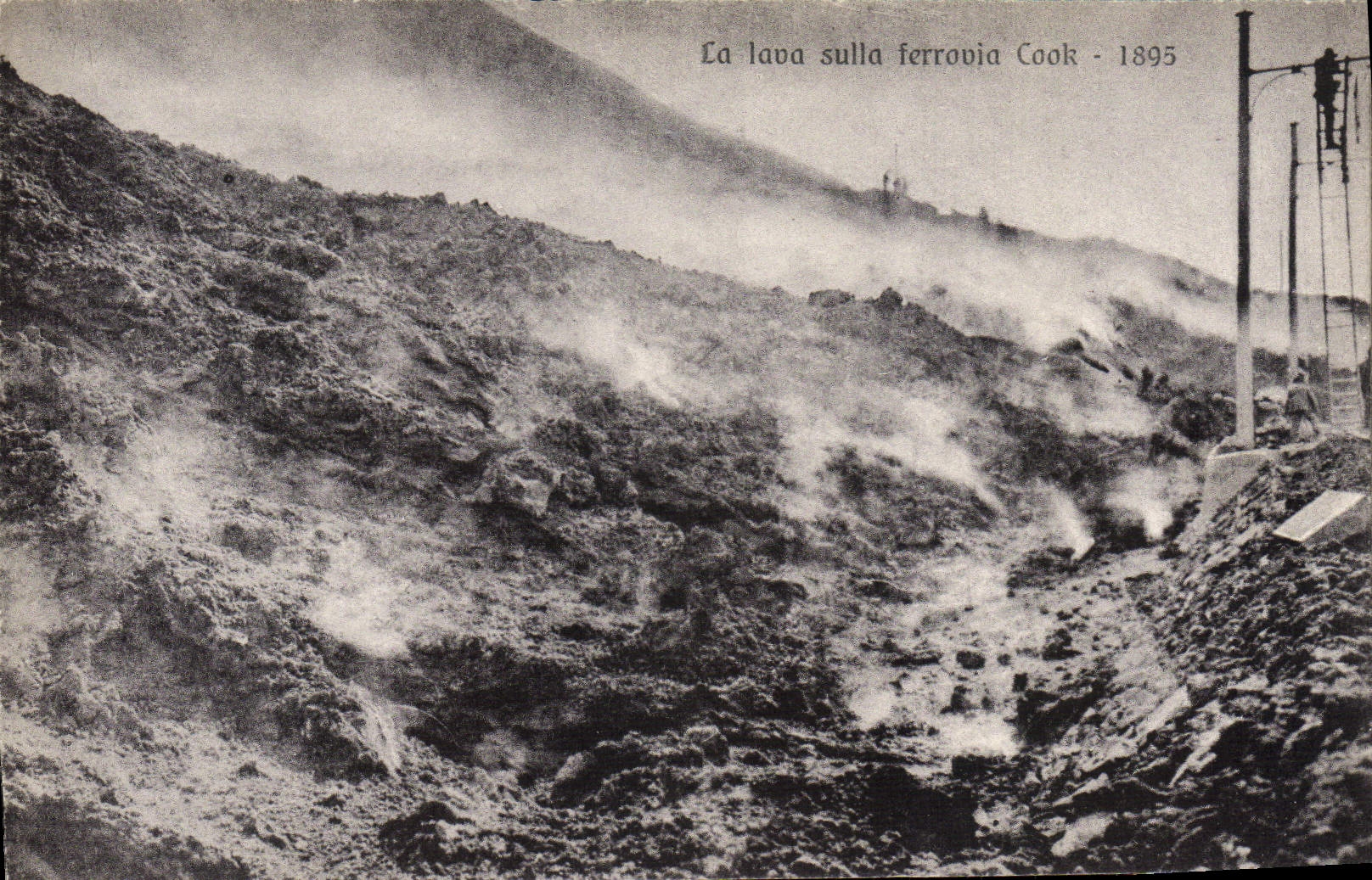 VINTAGE POSTCARD Volcan washed It sulla ferravia Cook 1895
