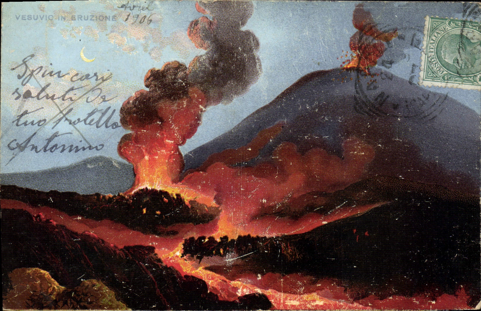 CPA Volcan Vesuvio in eruzione 