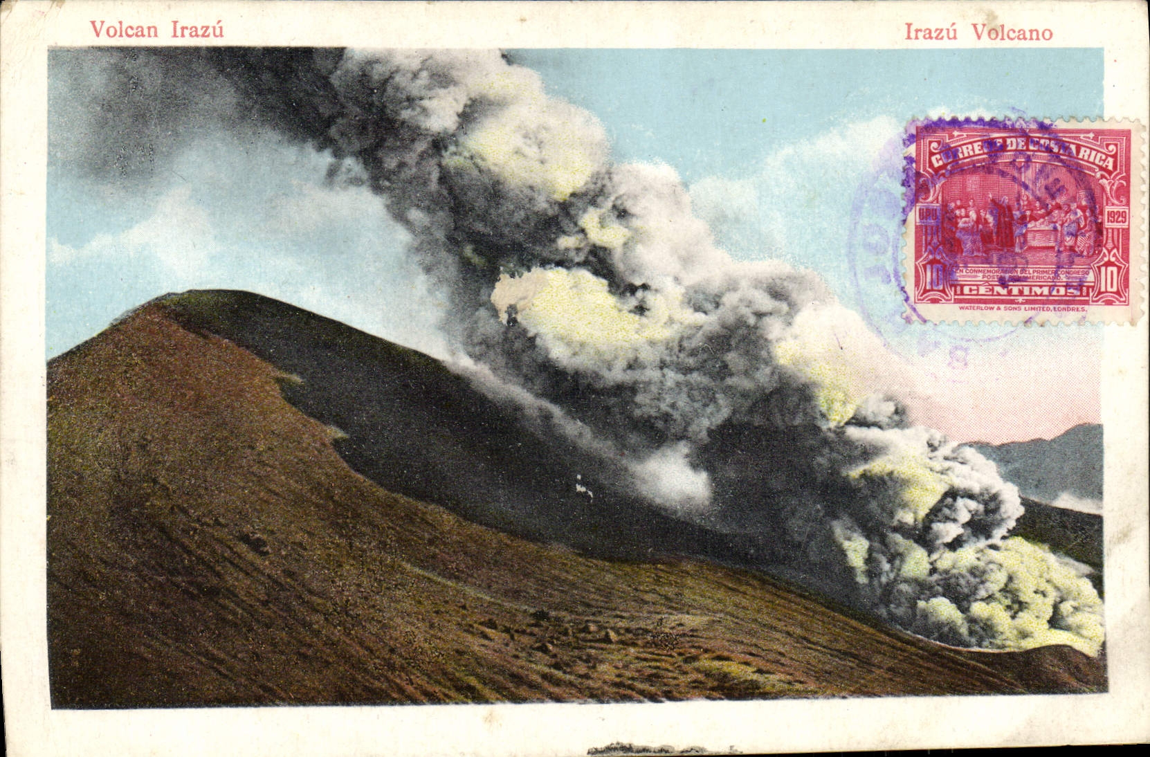 VINTAGE POSTCARD Volcano Irazu Costa Rica
