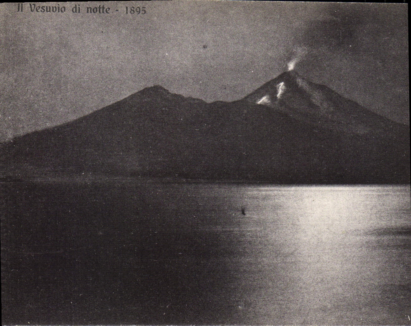 VINTAGE POSTCARD Volcano It Vesuvio di notte 1895