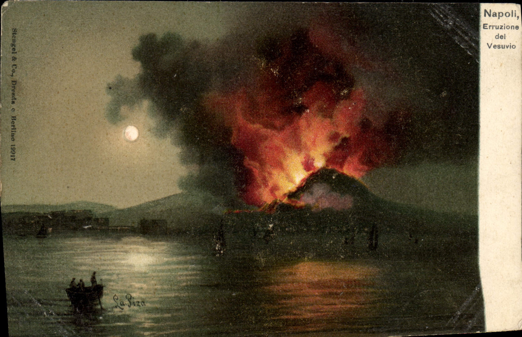 VINTAGE POSTCARD Volcano Napoli Eruzione del Vesuvio