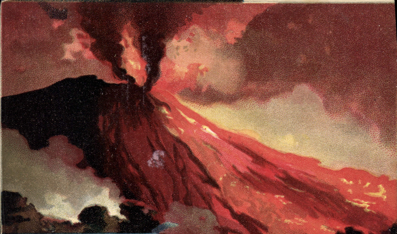 VINTAGE POSTCARD Volcano Vesuvio Eruzione Aprile 1906 Vista da Torete annunziata