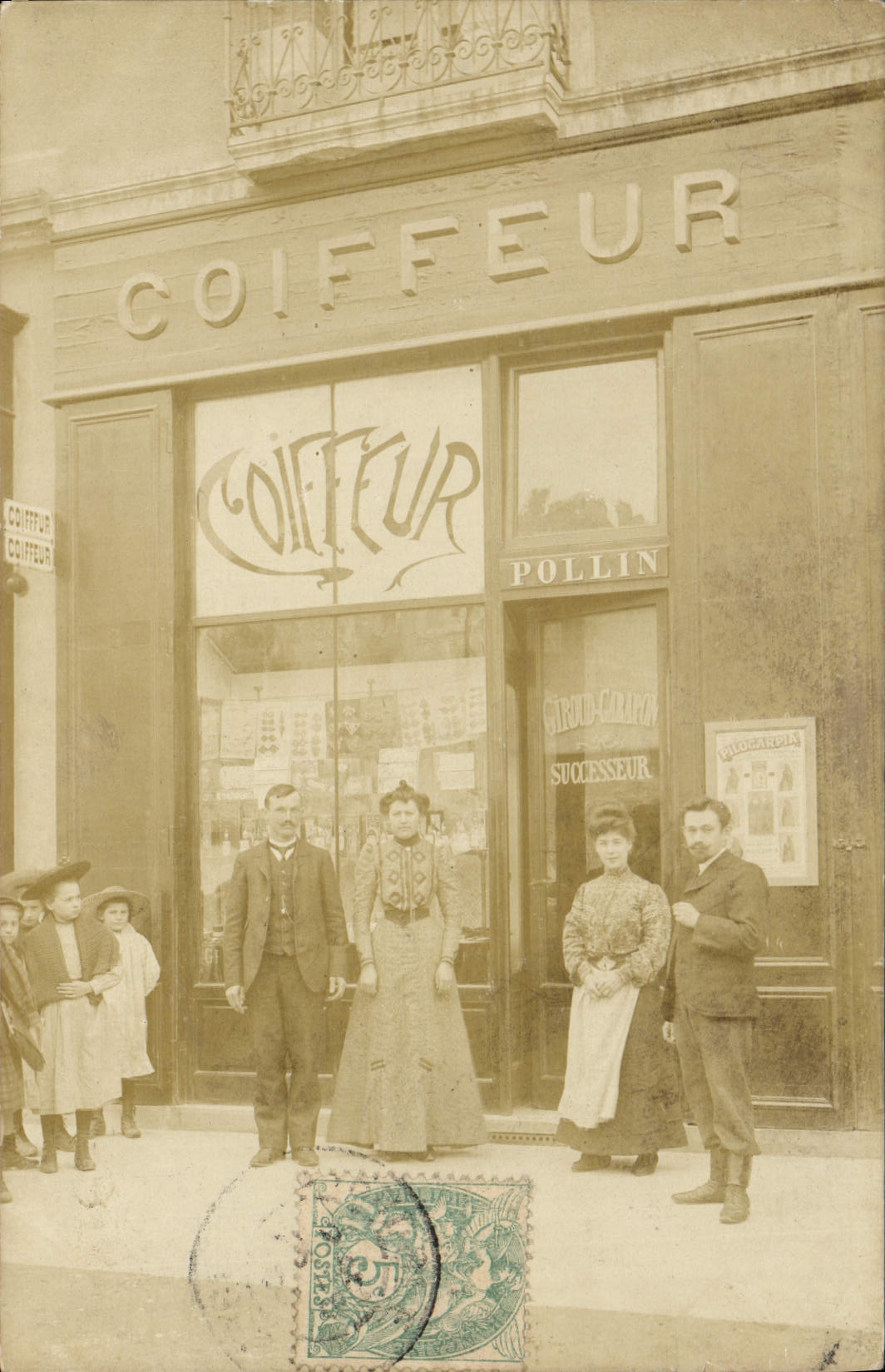 CARTE PHOTO Coiffeur Perruquier Pollin 