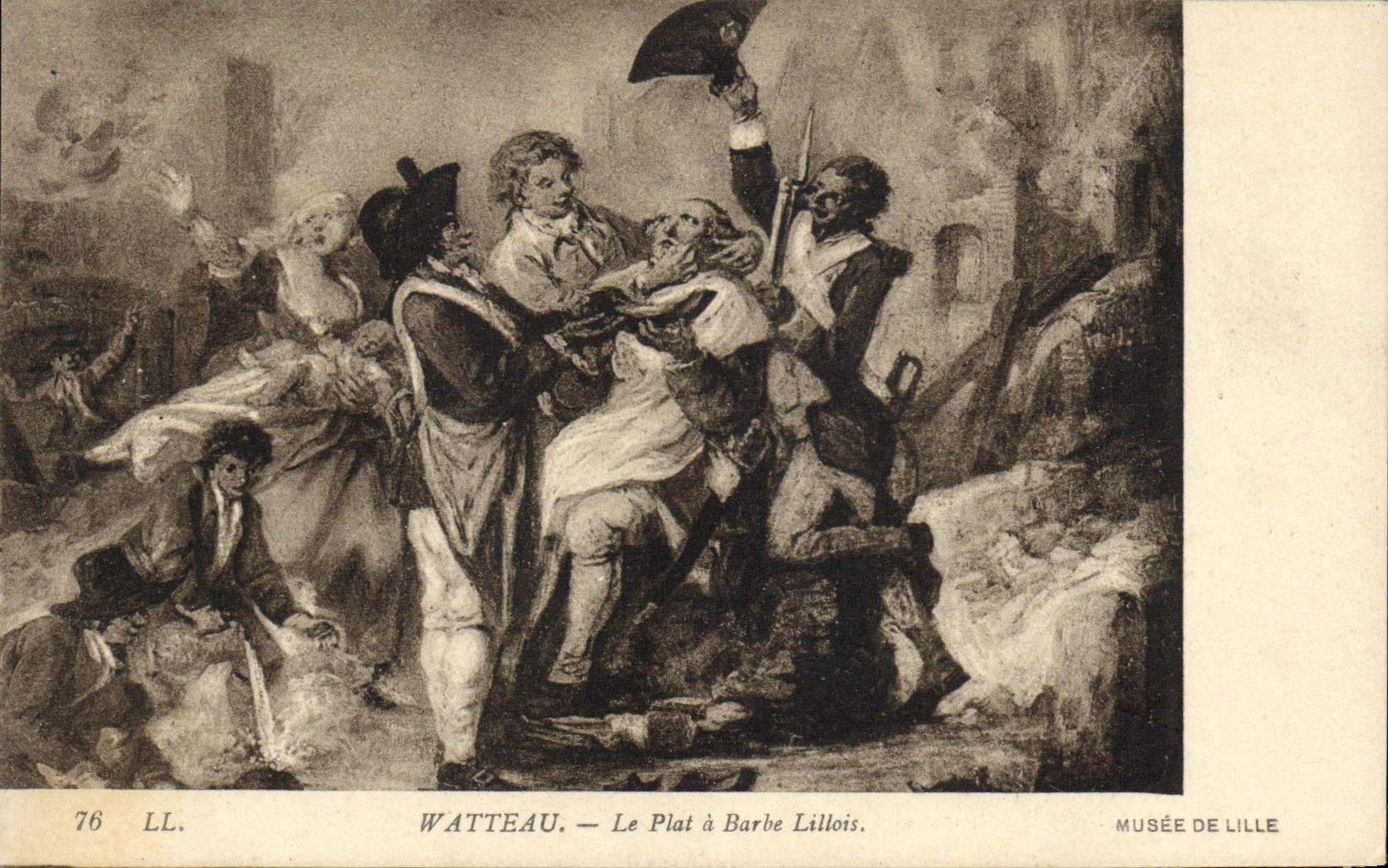 CPA Watteau Le plat a barbe Lillois Musee de Lille Coiffeur Perruquier 