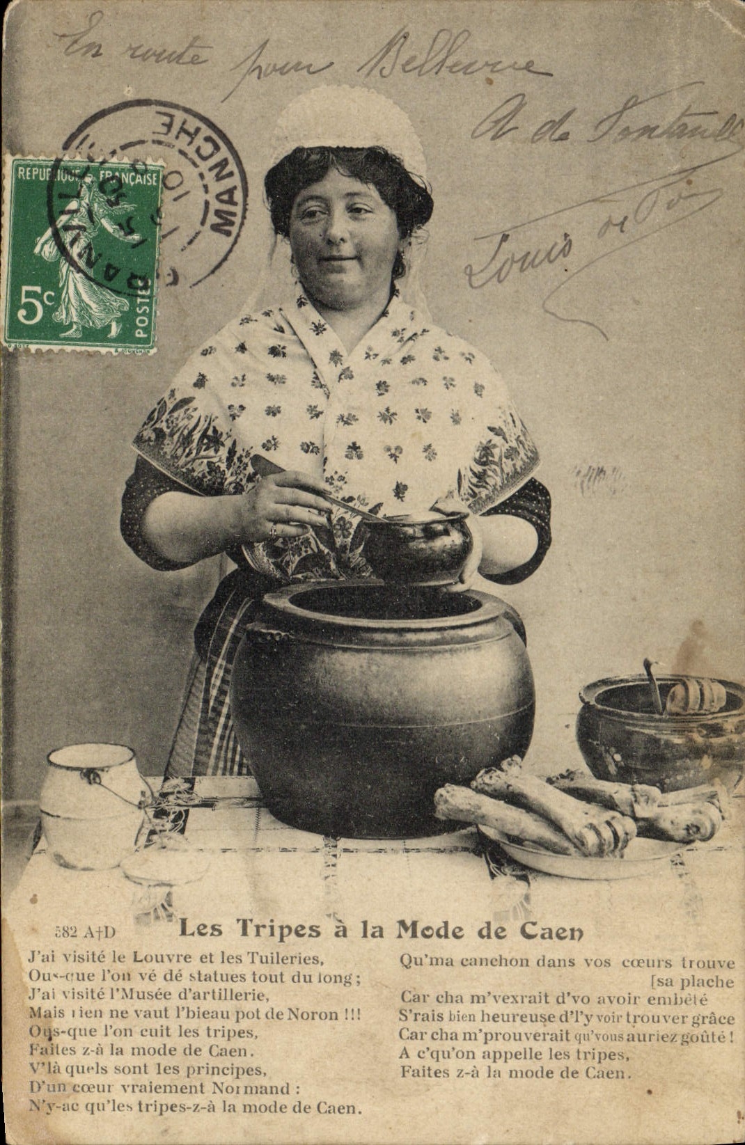 VINTAGE POSTCARD Tripe with the mode of Caen