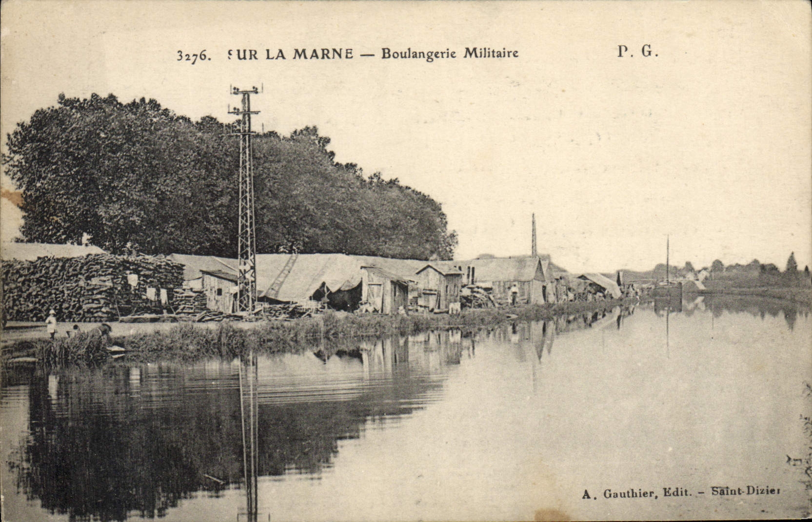 VINTAGE POSTCARD Militaria On the Military Marne Bakery