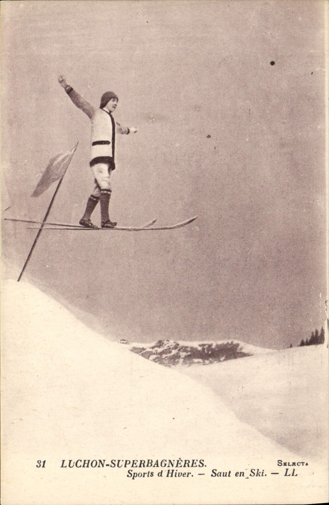 CPA Sports d'hiver Ski Luchon Superbagneres Saut en ski