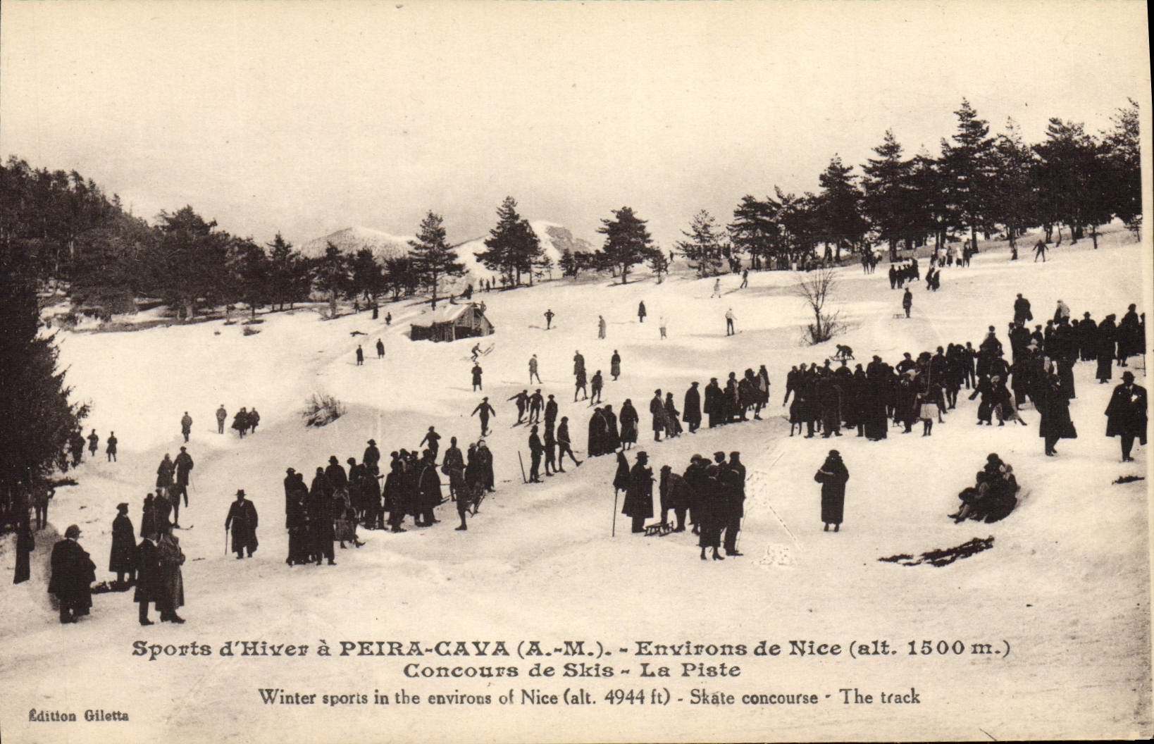 CPA Sports d'hiver Ski Peira Cava Environs de Nice Concours de skis La piste