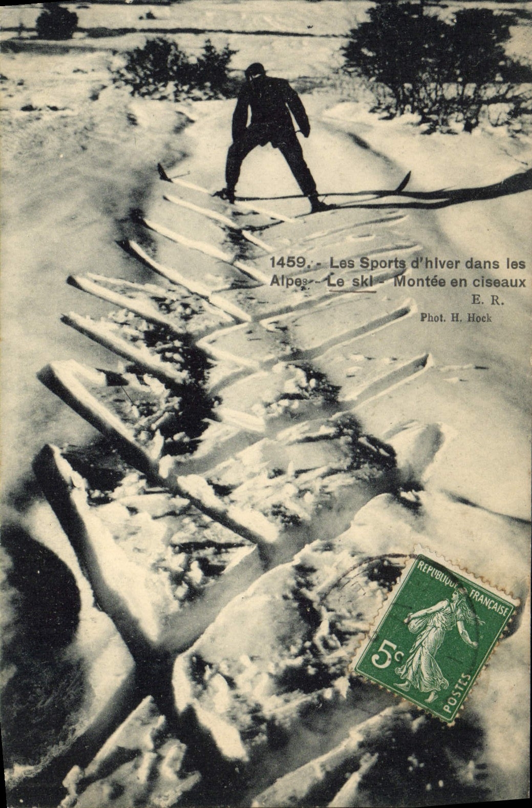 CPA Sports d'hiver Ski Les alpes Montee en ciseaux