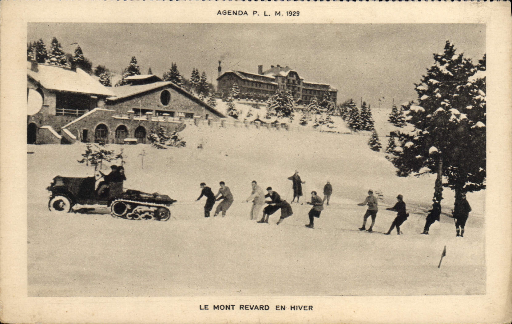 VINTAGE POSTCARD Winter sports Ski the Mount Fox in winter