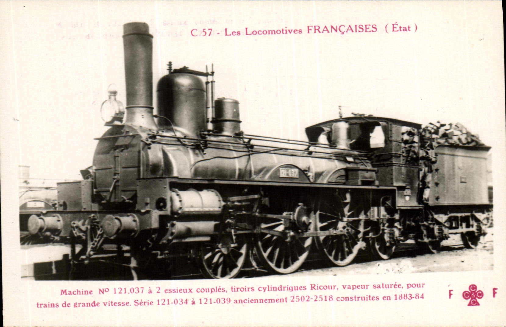 CPA Train Locomotive Machine 121 037