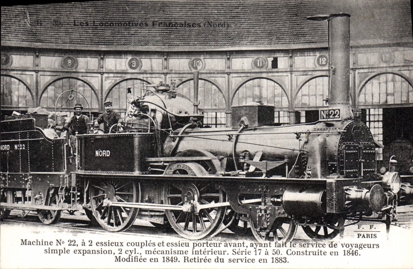 VINTAGE POSTCARD Train Engine Machine 22