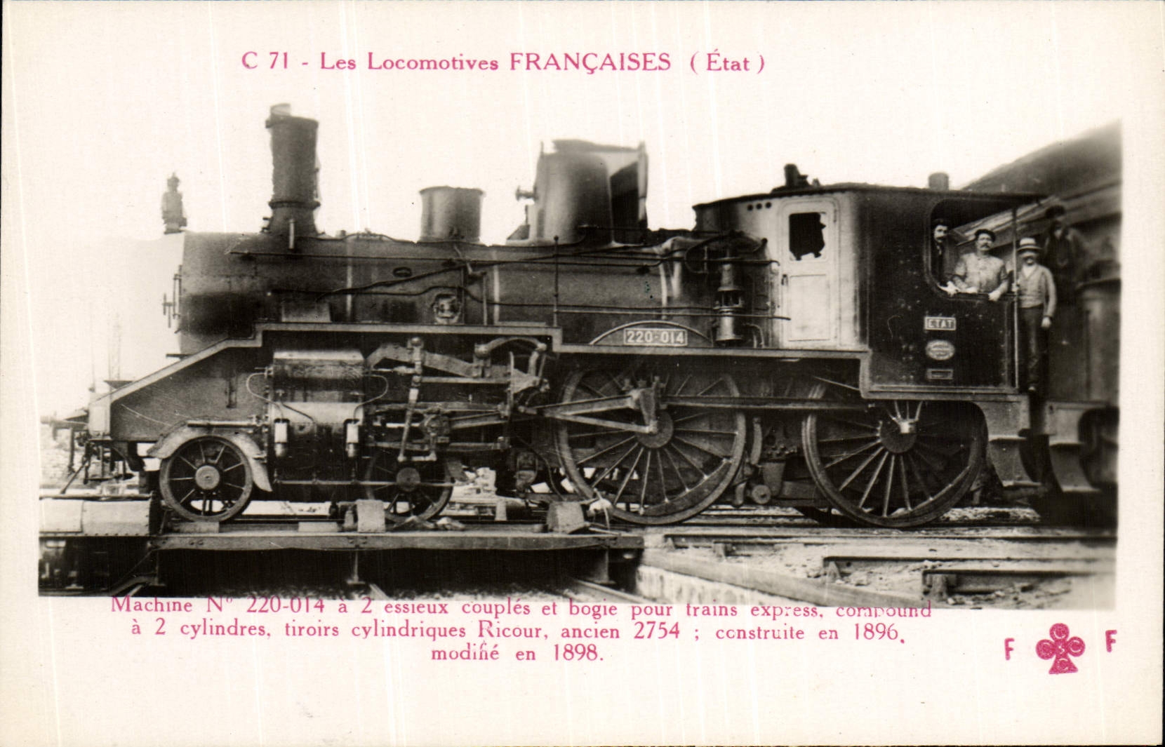 CPA Train Locomotive Machine 220 014