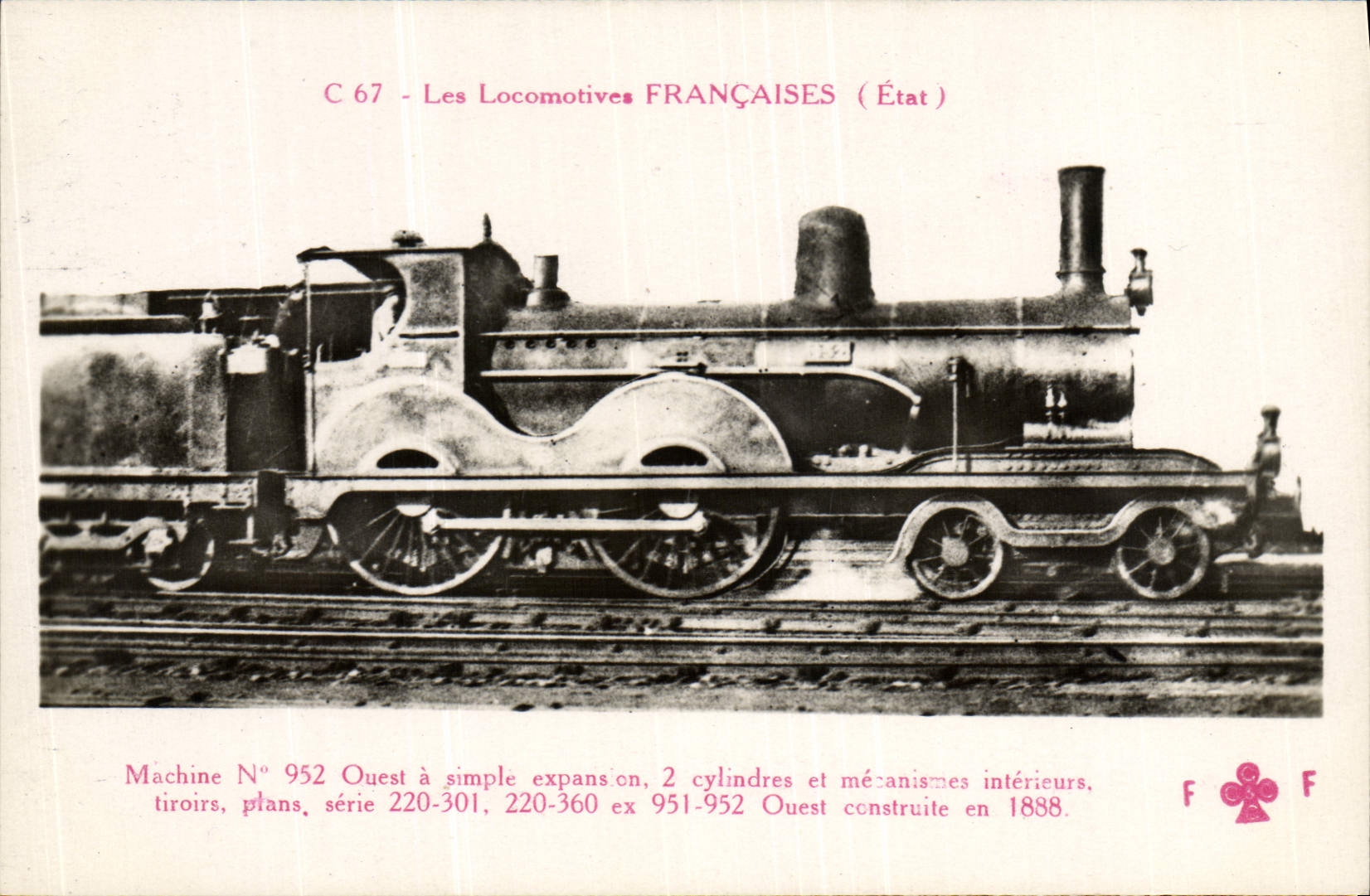 CPA Train Locomotive Machine 952 Ouest 