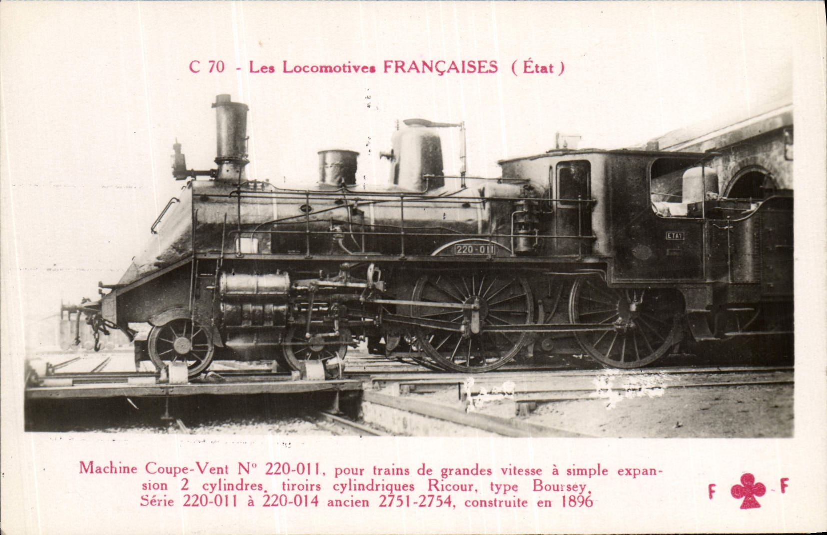 VINTAGE POSTCARD Train Engine Machine Cuts Wind 220.011