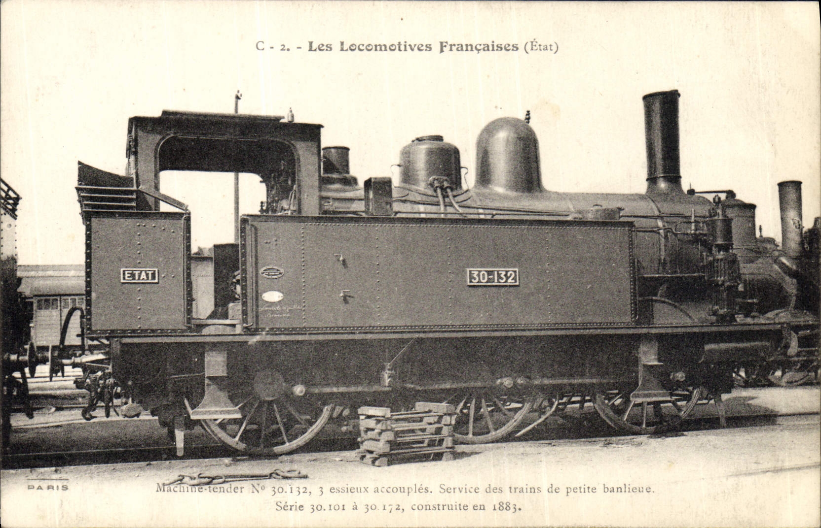 VINTAGE POSTCARD Train Engine Machine Tender 30.132