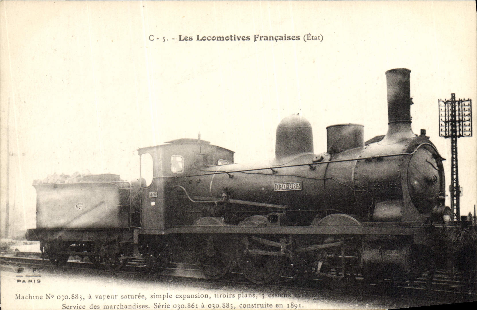 CPA Train Locomotive Machine 030 883