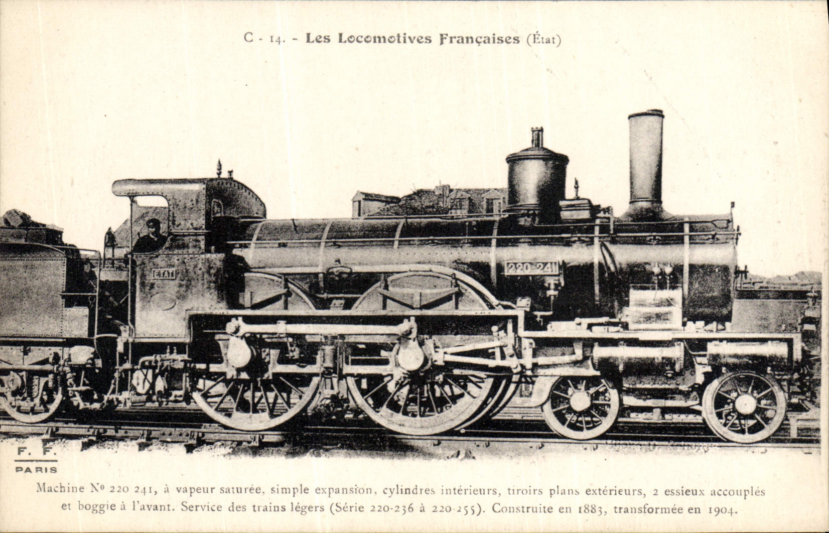 VINTAGE POSTCARD Train Engine Machine 220.241