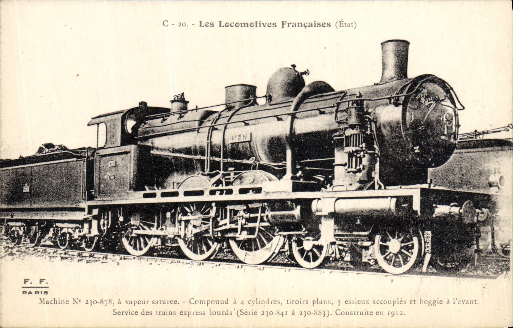 CPA Train Locomotive Machine 230 878