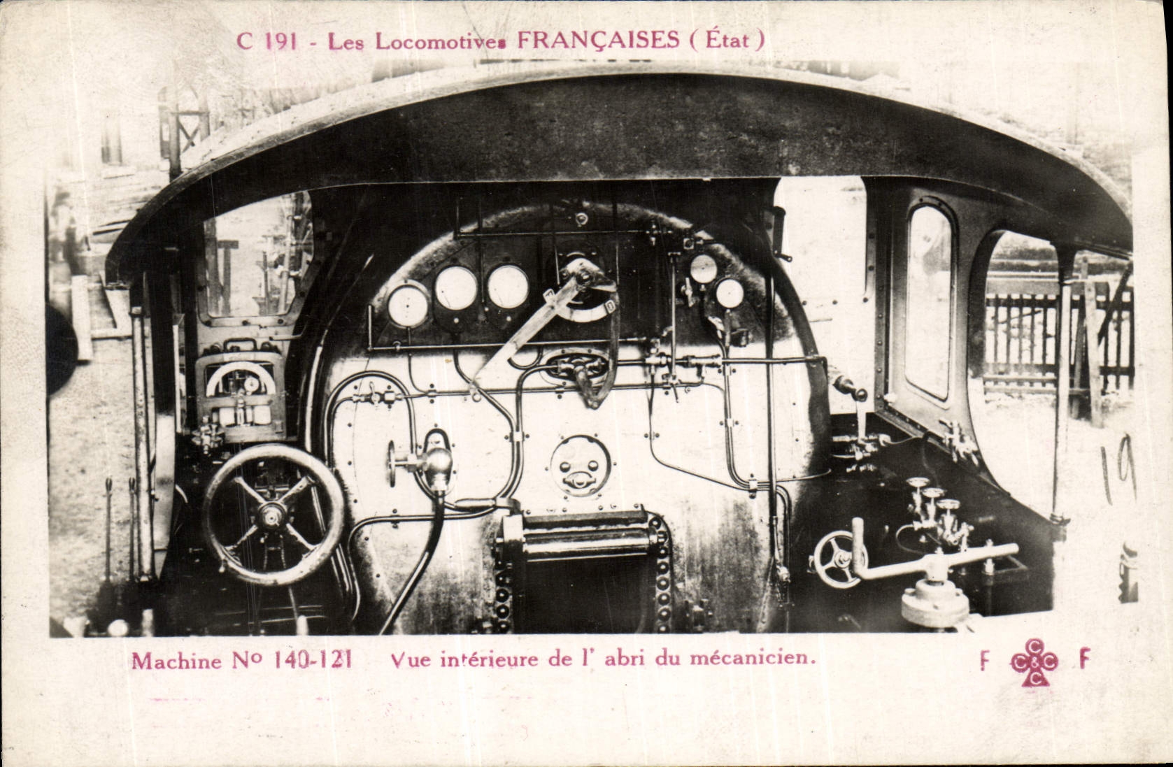 CPA Train Locomotive Machine 140 121 Vue interieure de l'abri du mecanicien