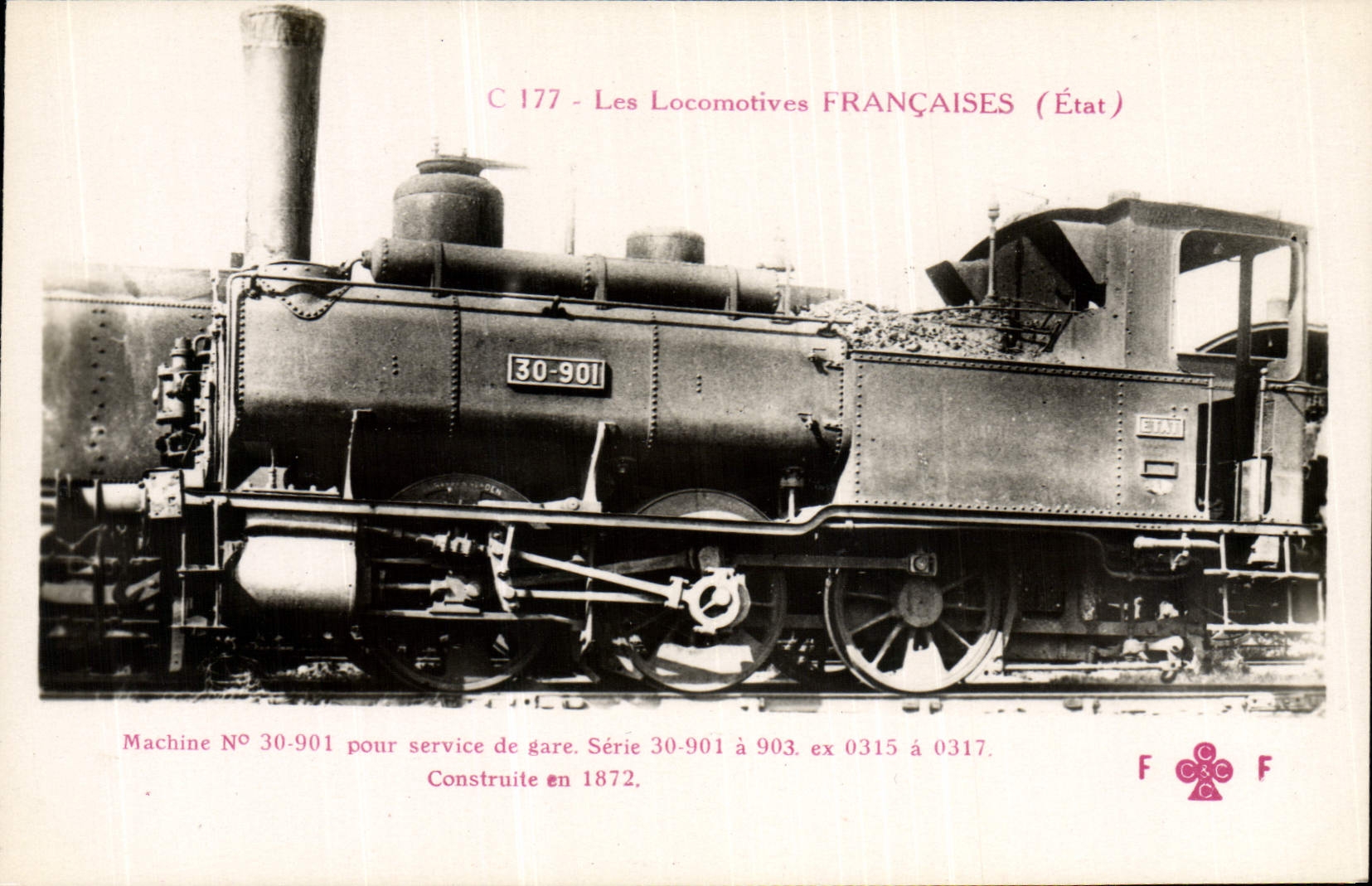VINTAGE POSTCARD Train Engine Machine 30.901 for service of station