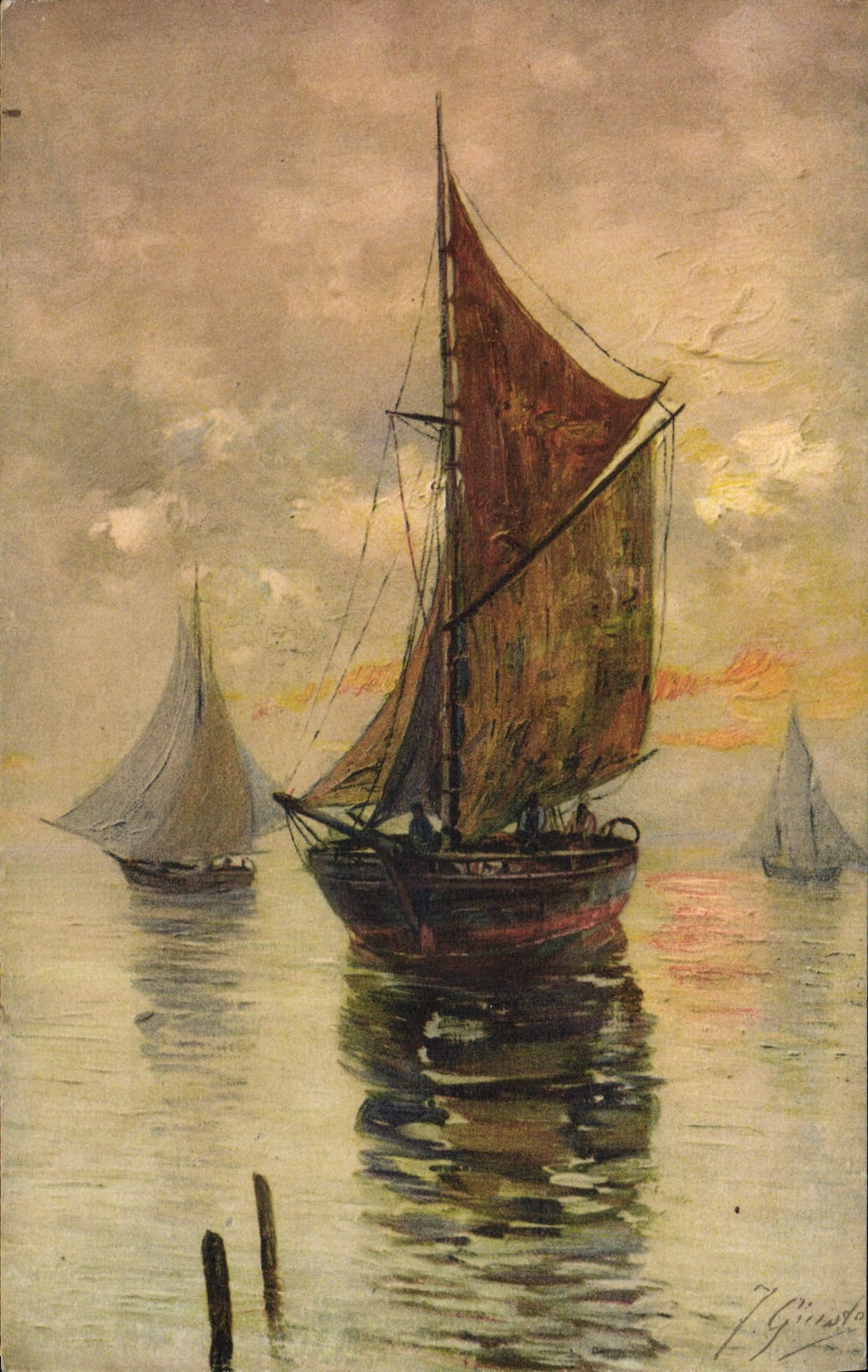 CPA Bateau voilier peche 