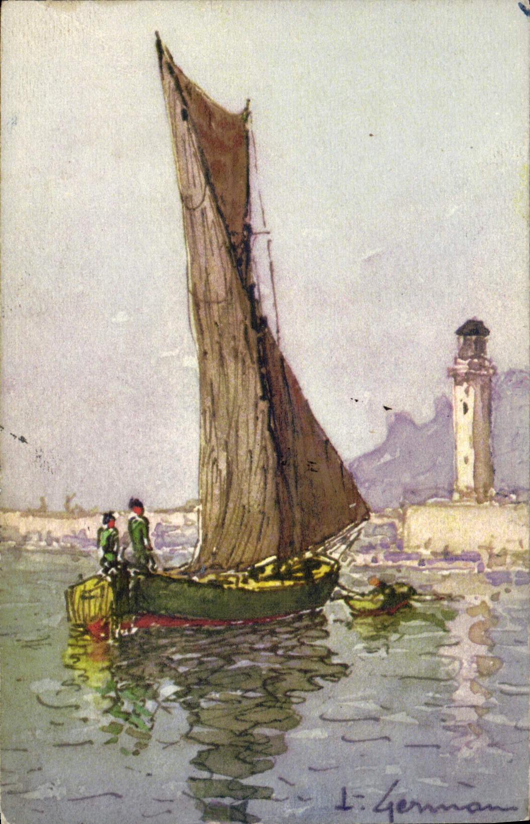 CPA Bateau voilier Phare 