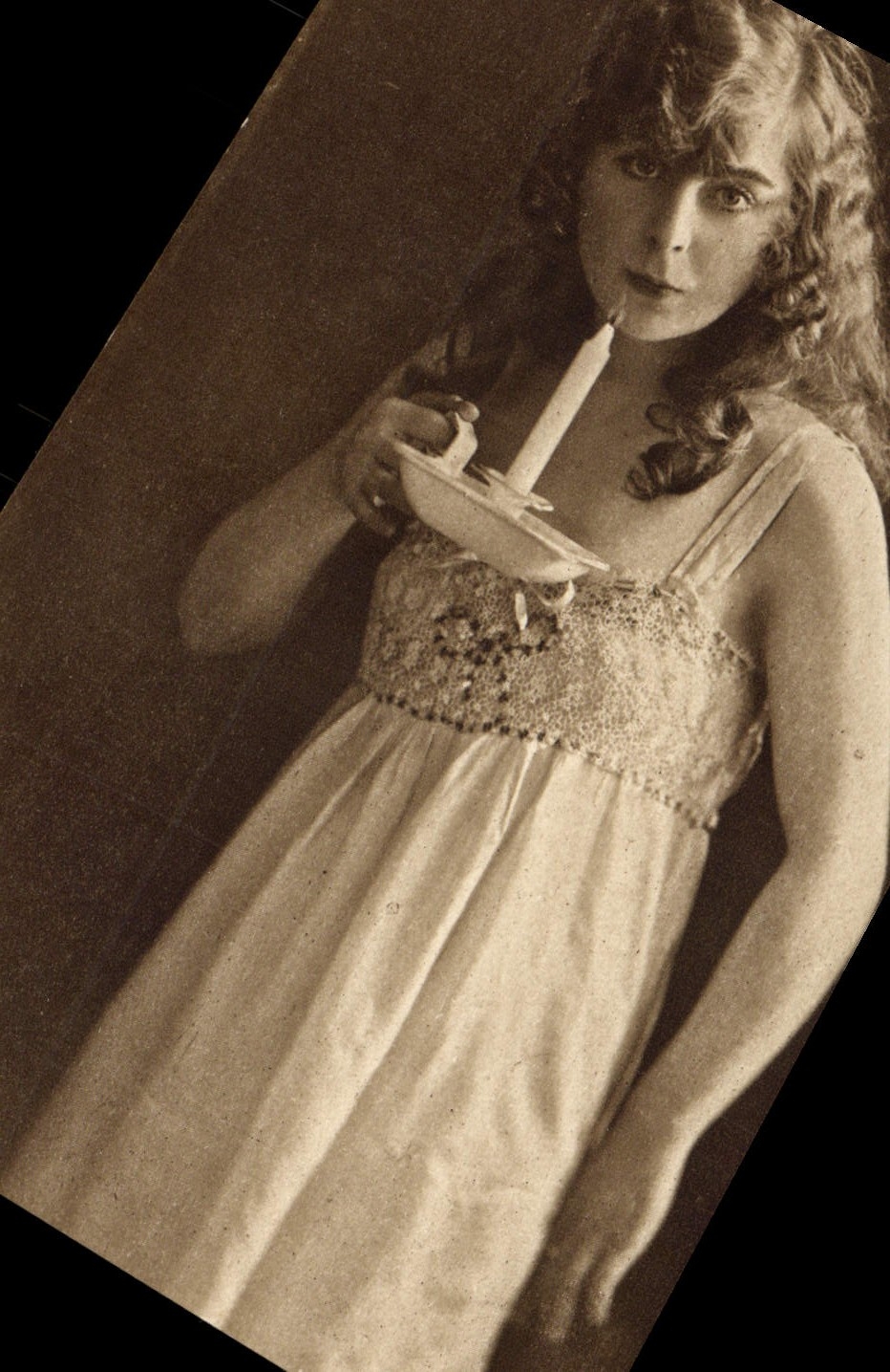 VINTAGE POSTCARD Woman nightdress