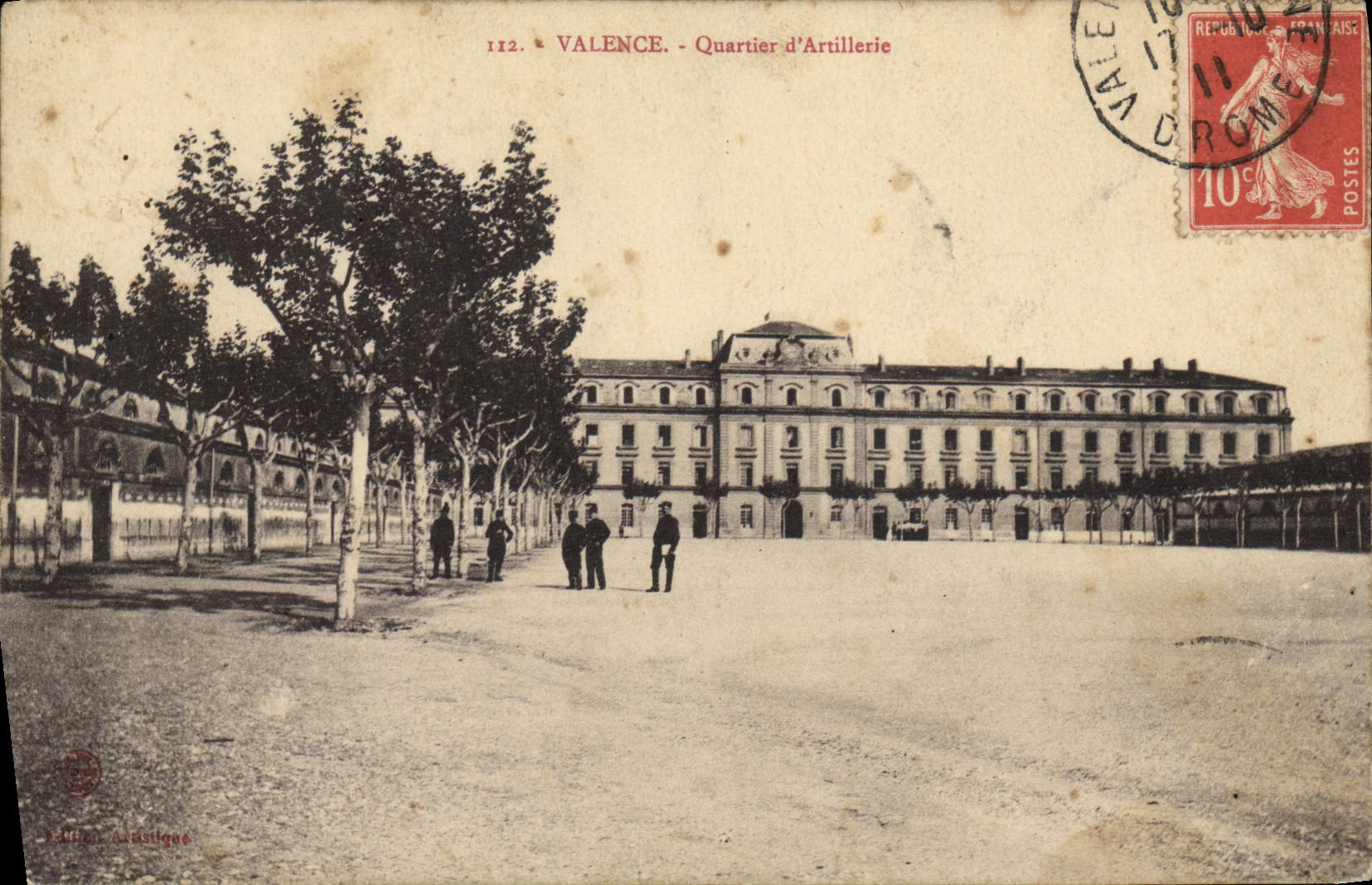 Districto de la valencia de Militaria de la POSTAL de la VENDIMIA de la artillería