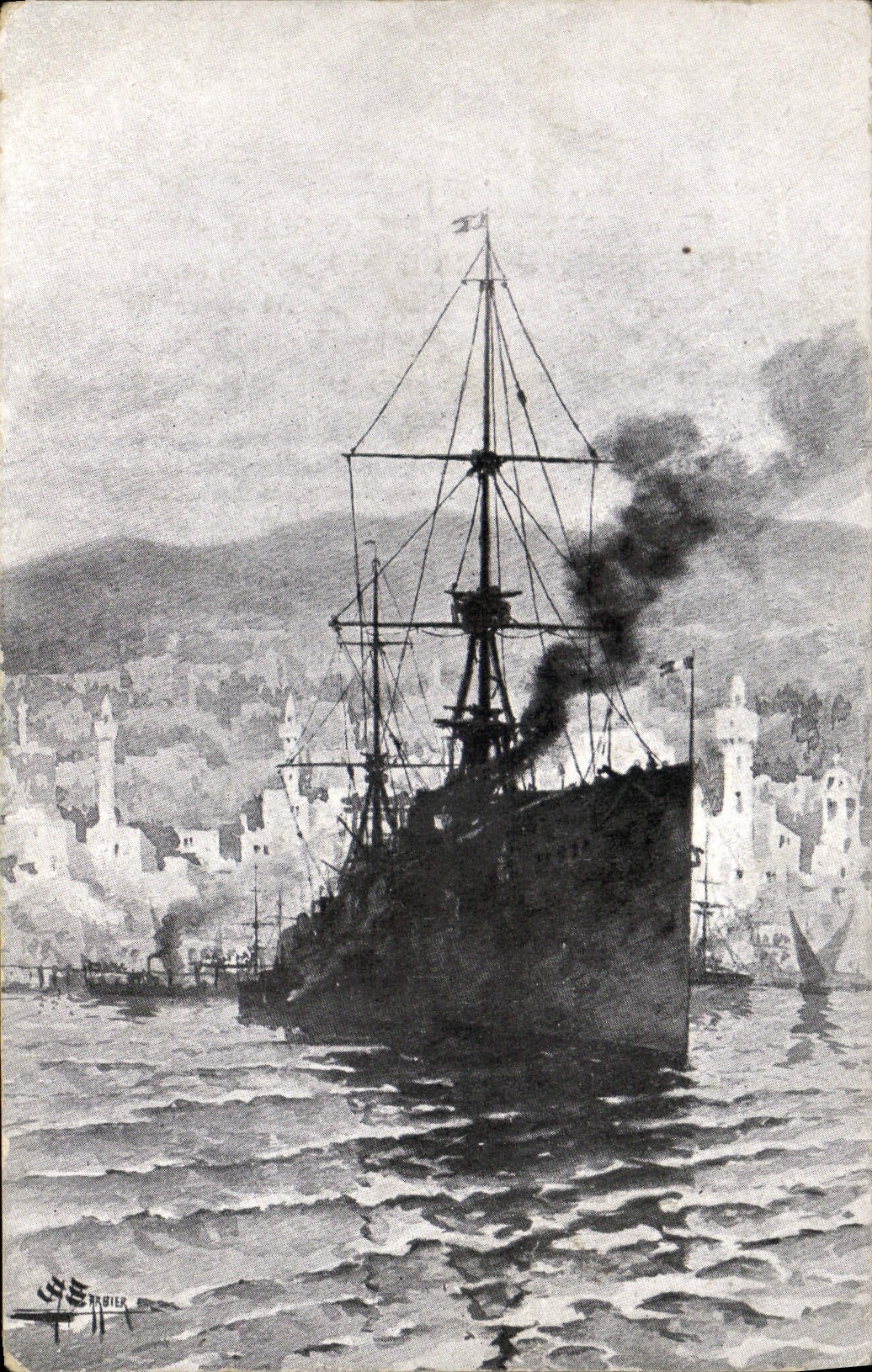 CPA Bateau de guerre