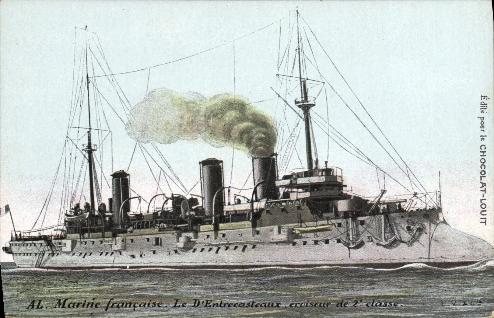 VINTAGE POSTCARD Boat D' Entrecaux cruiser of 2nd class