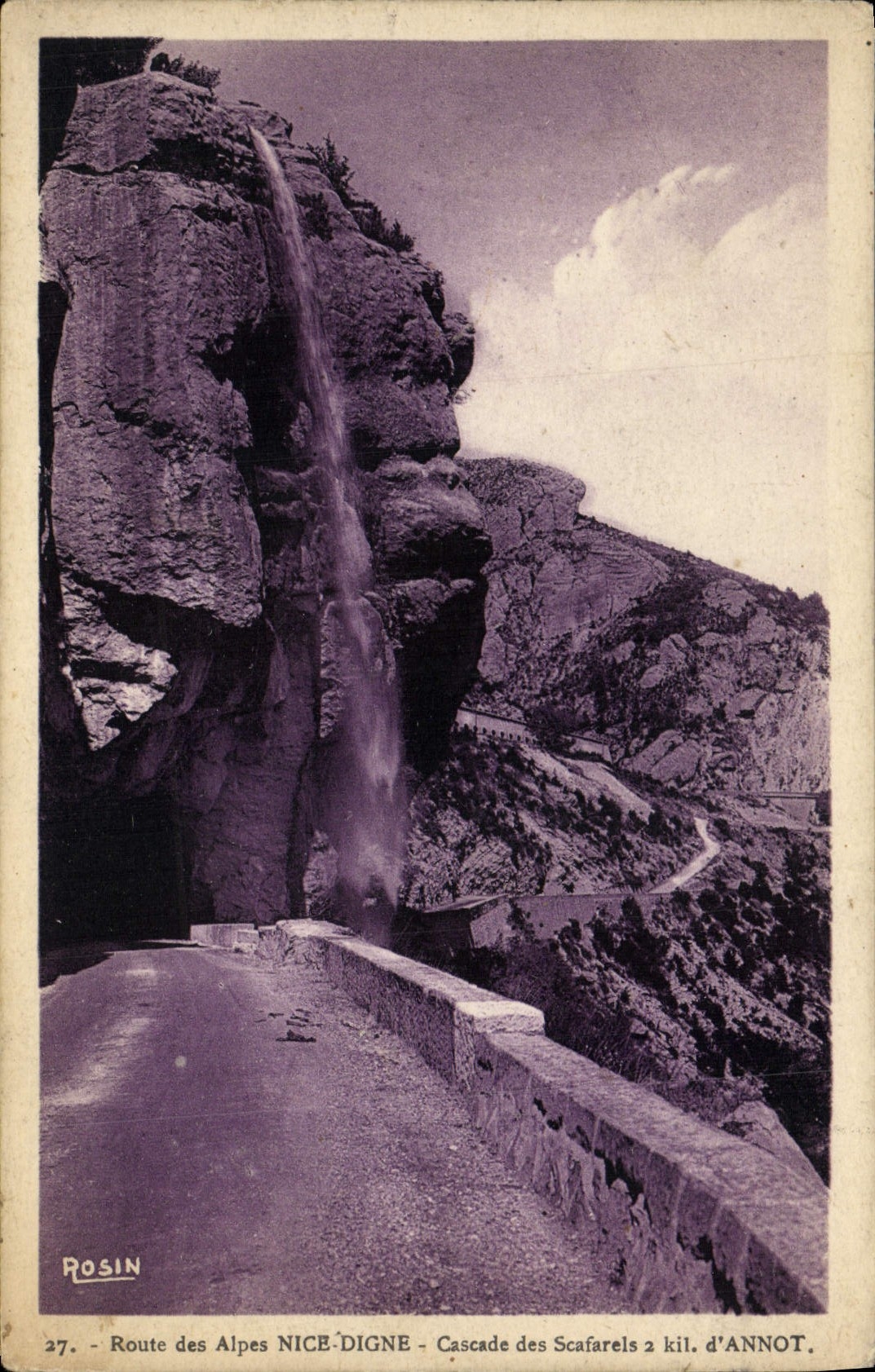 CPA Route des Alpes Nice Digne Cascade des Scafarels