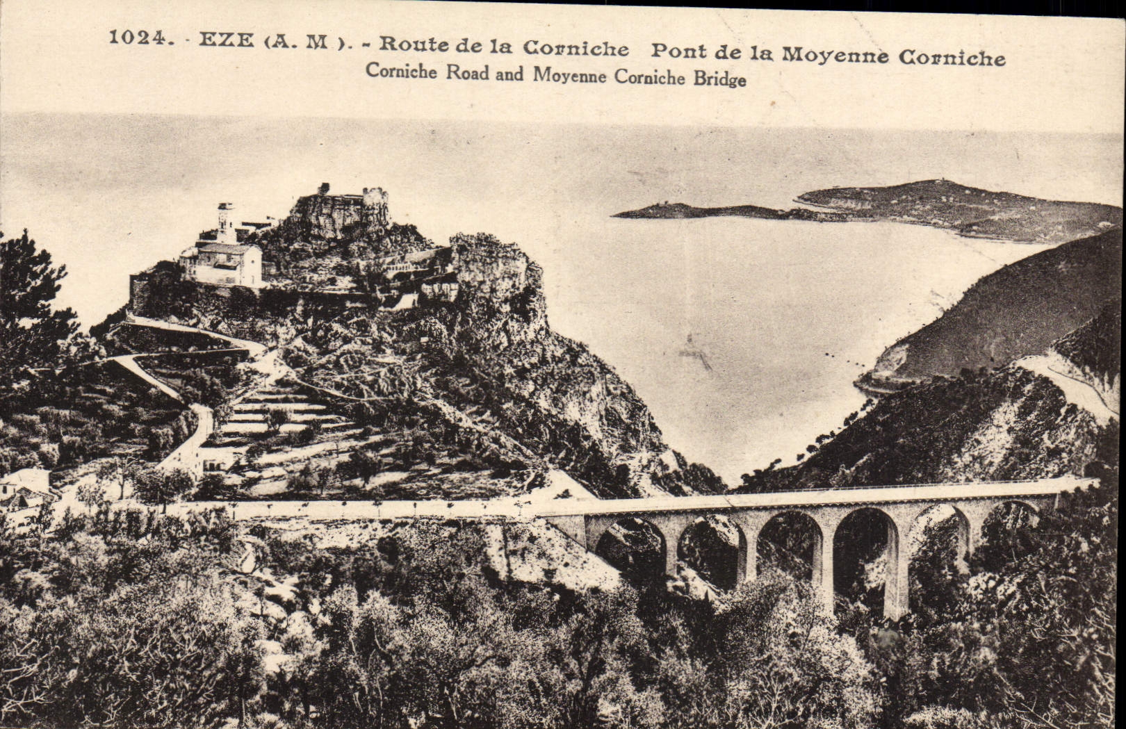 CPA Eze Route de la Corniche Pont de la Moyenne Corniche