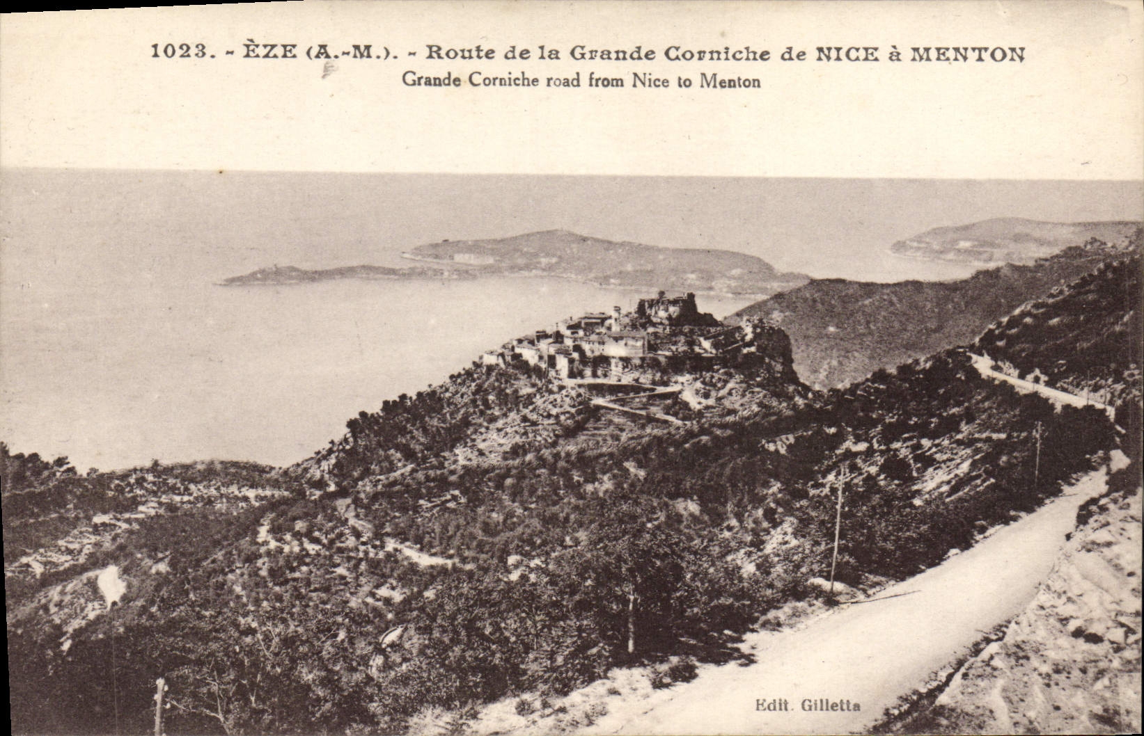 CPA Eze Route de la grande corniche de Nice a Menton