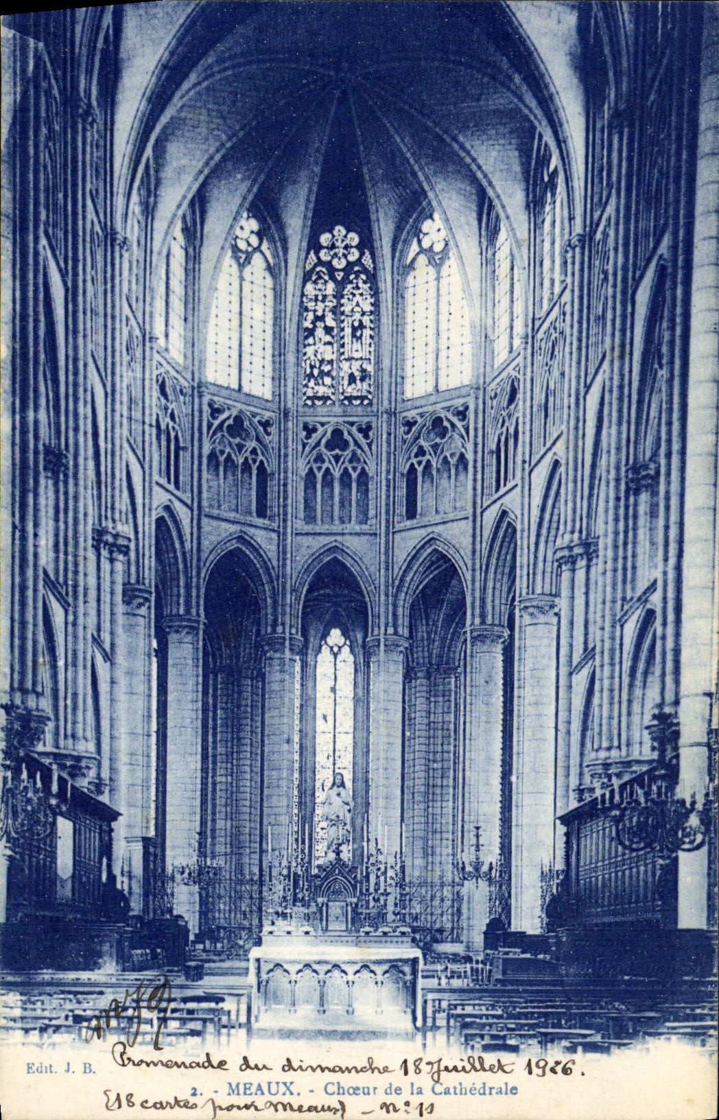 VINTAGE POSTCARD Cathedral Of Meaux Chorus of the Cathedral
