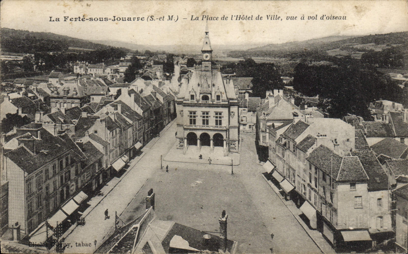 VINTAGE POSTCARD Ferte Under Jouarre the Place of the Town hall Seen has Vol