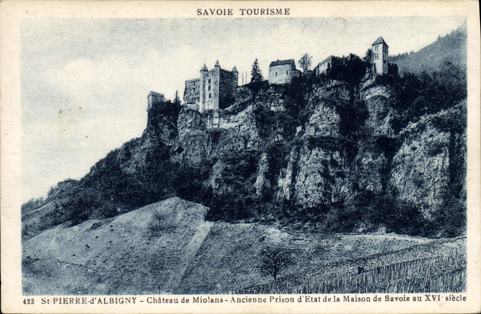VINTAGE POSTCARD St Pierre d' Albigny Castle of Miolans Old prison of state of the house of Savoy