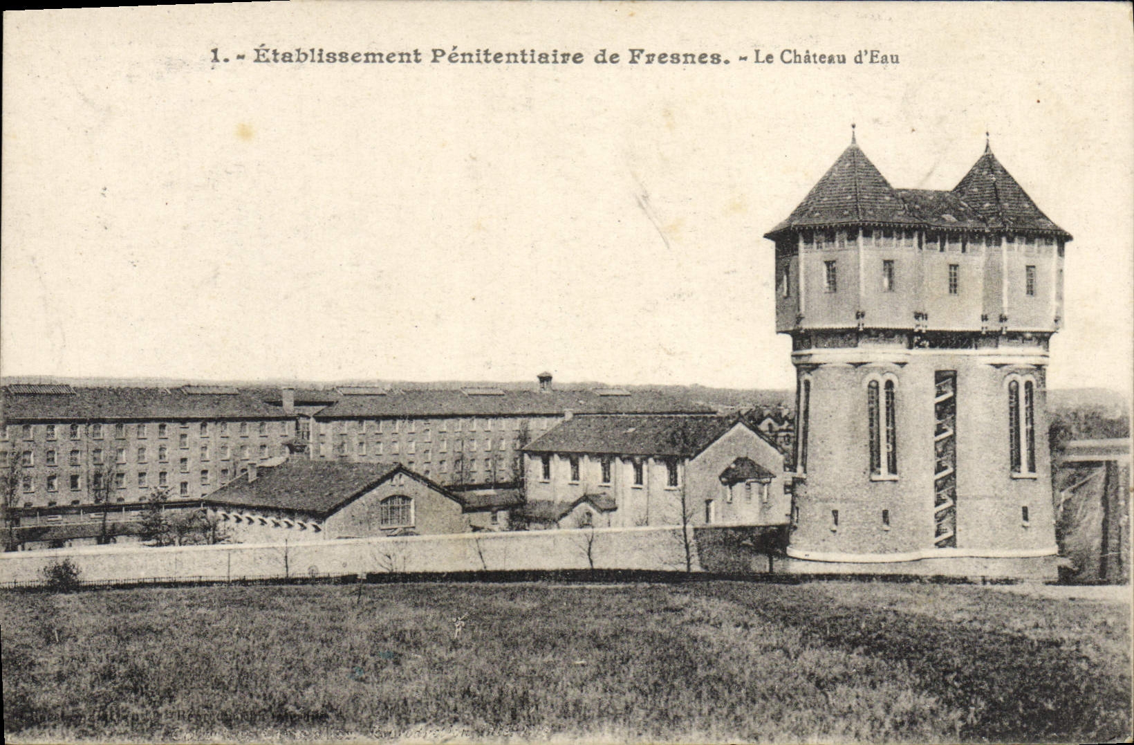 VINTAGE POSTCARD Penal establishment of Fresnes the water Tower