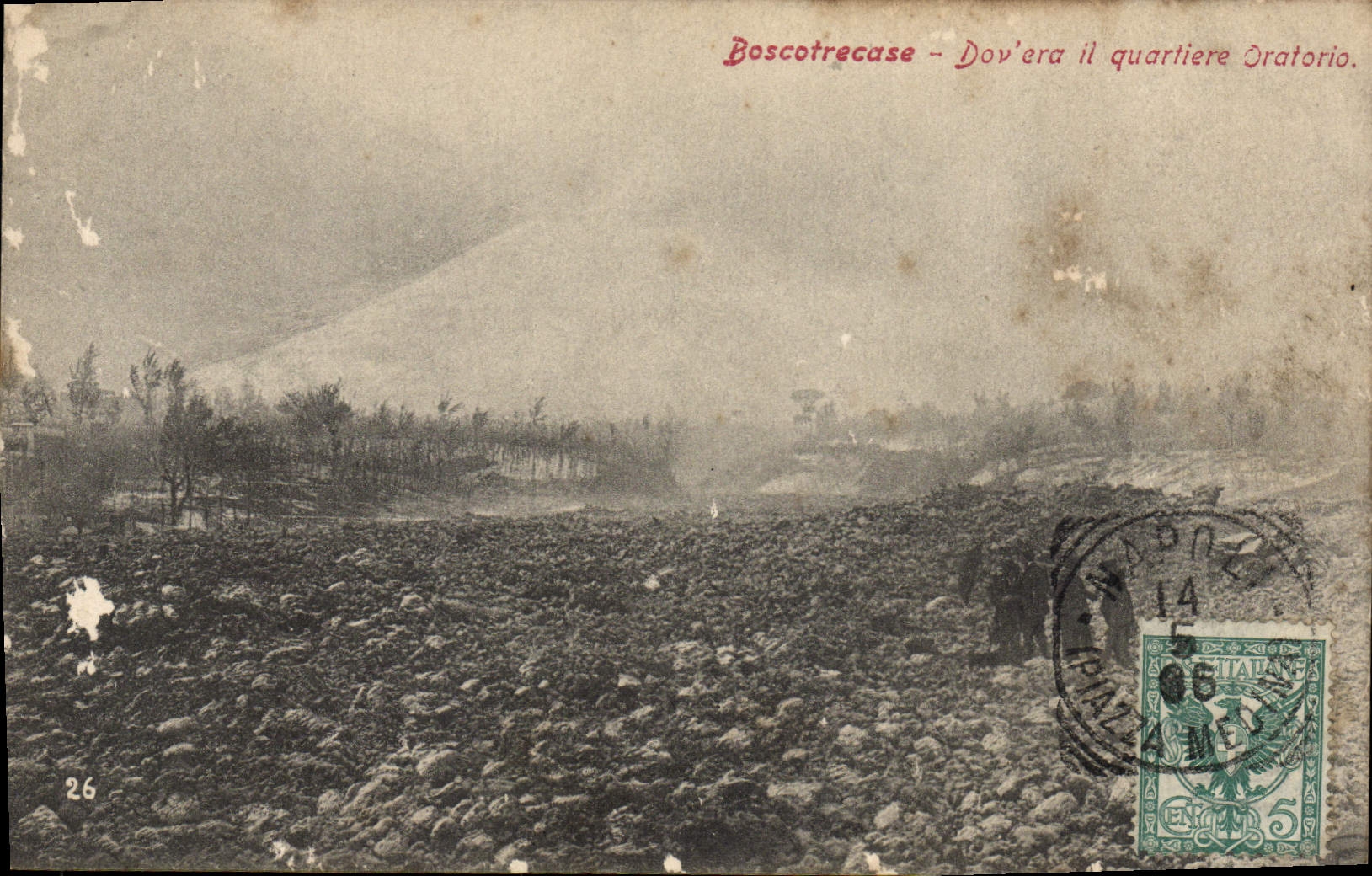 La POSTAL Volcan Boscotrecase Dov de la VENDIMIA era él oratorio del quartiere