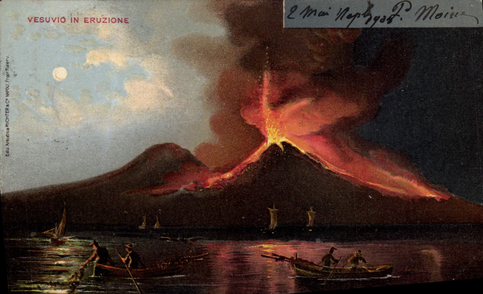 CPA Volcan Vesuvio in eruzione