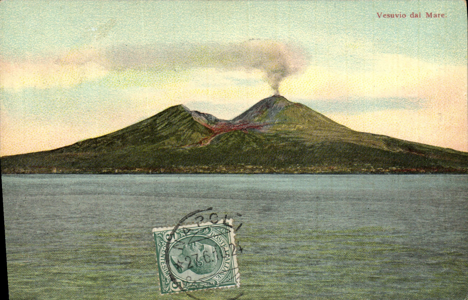 VINTAGE POSTCARD Volcano Vesuvio dal Pond