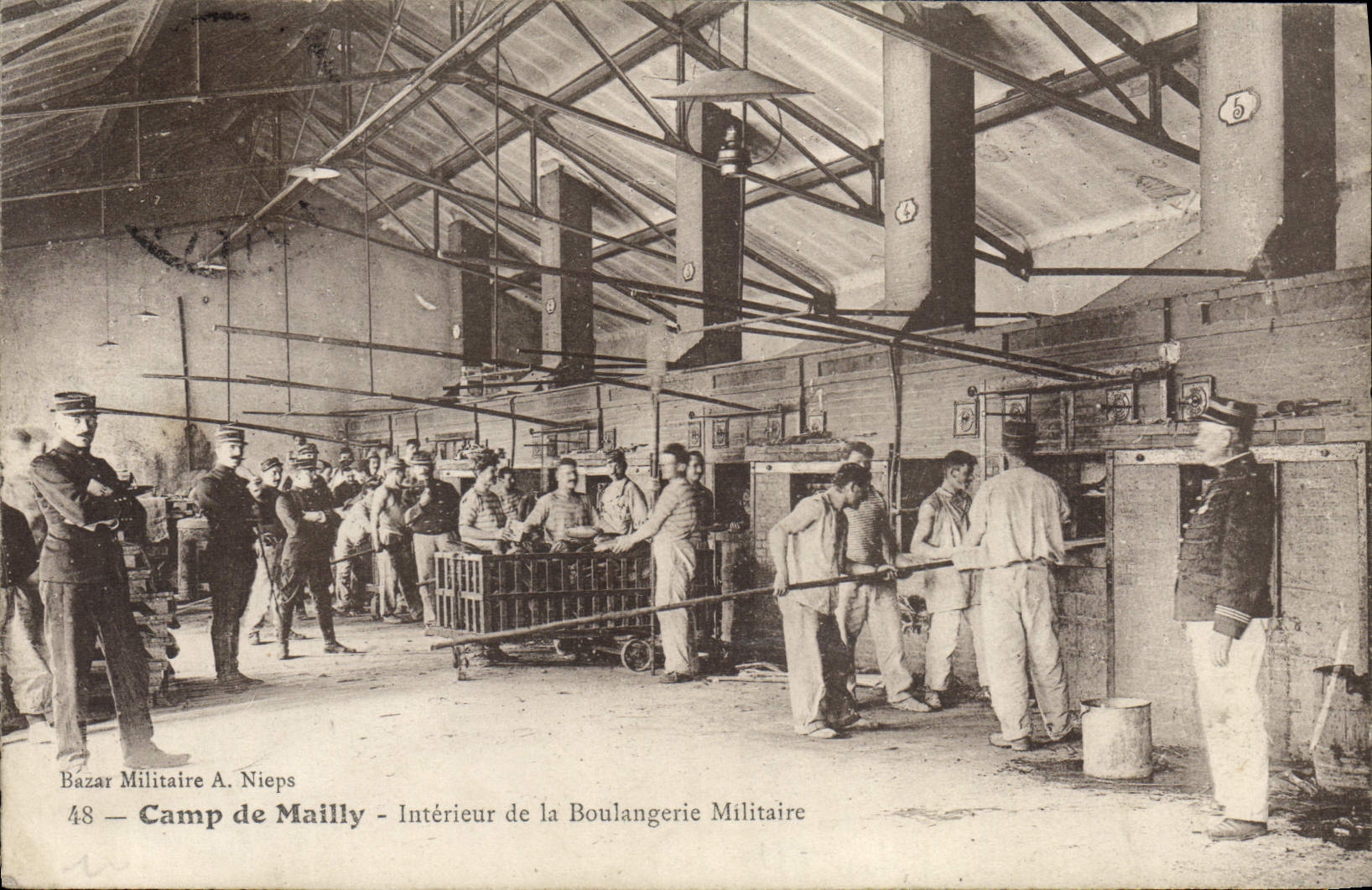VINTAGE POSTCARD Camp of Interior Mailly of military bakery Militaria