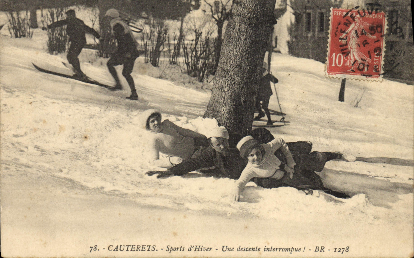CPA Sports d'hiver Ski Cauterets Une descente interrompue