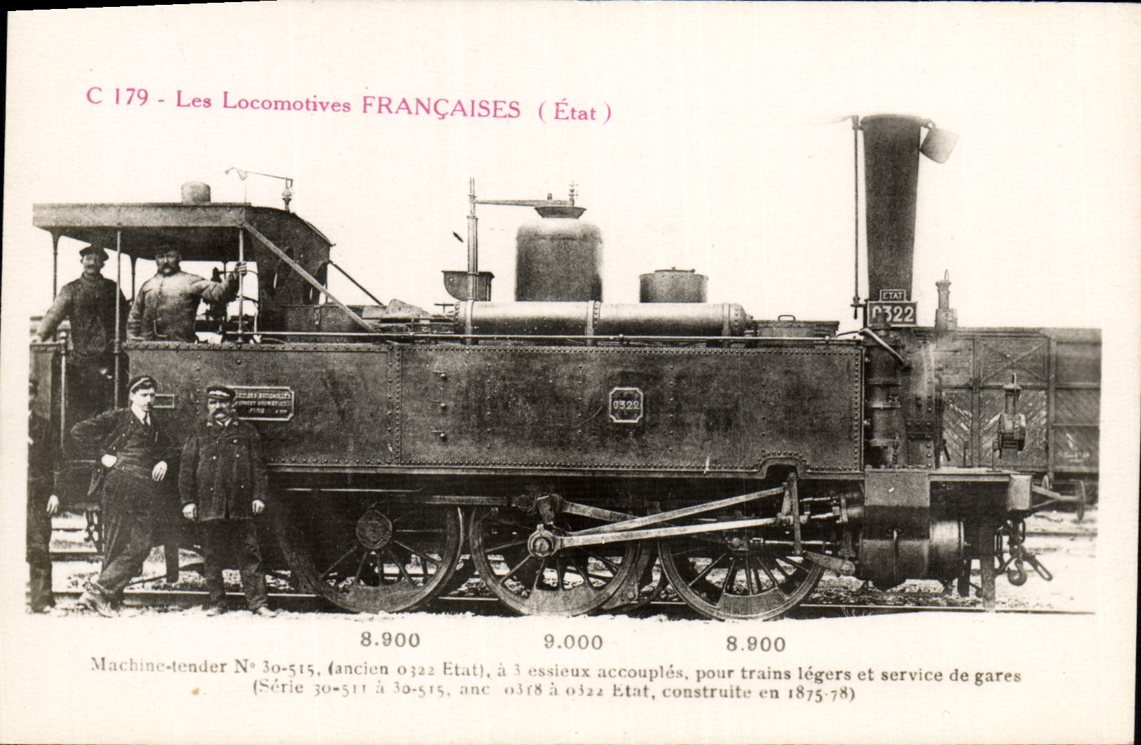VINTAGE POSTCARD Train Engine Machine tender 30.515