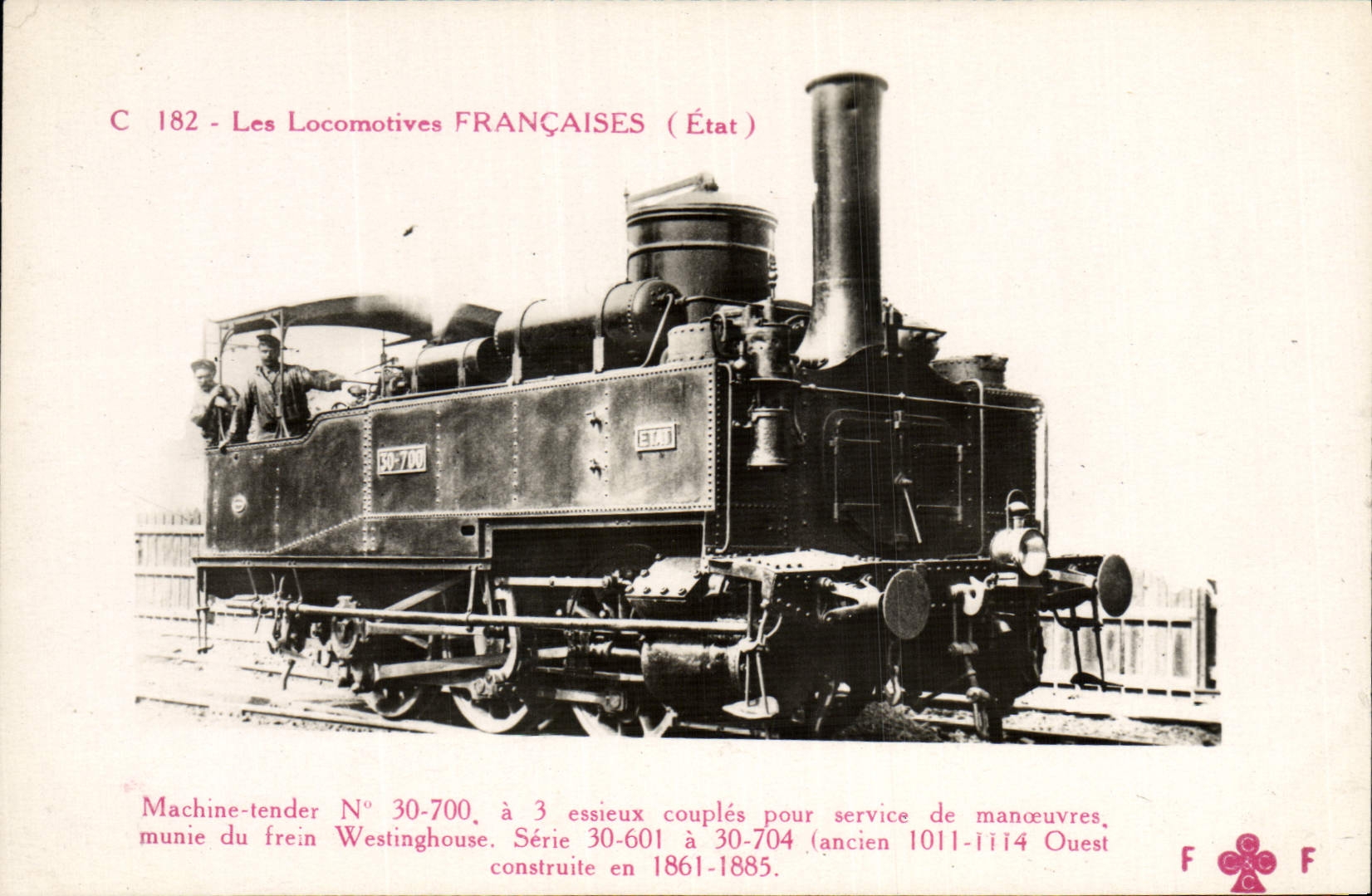 VINTAGE POSTCARD Train Engine Machine 30.700