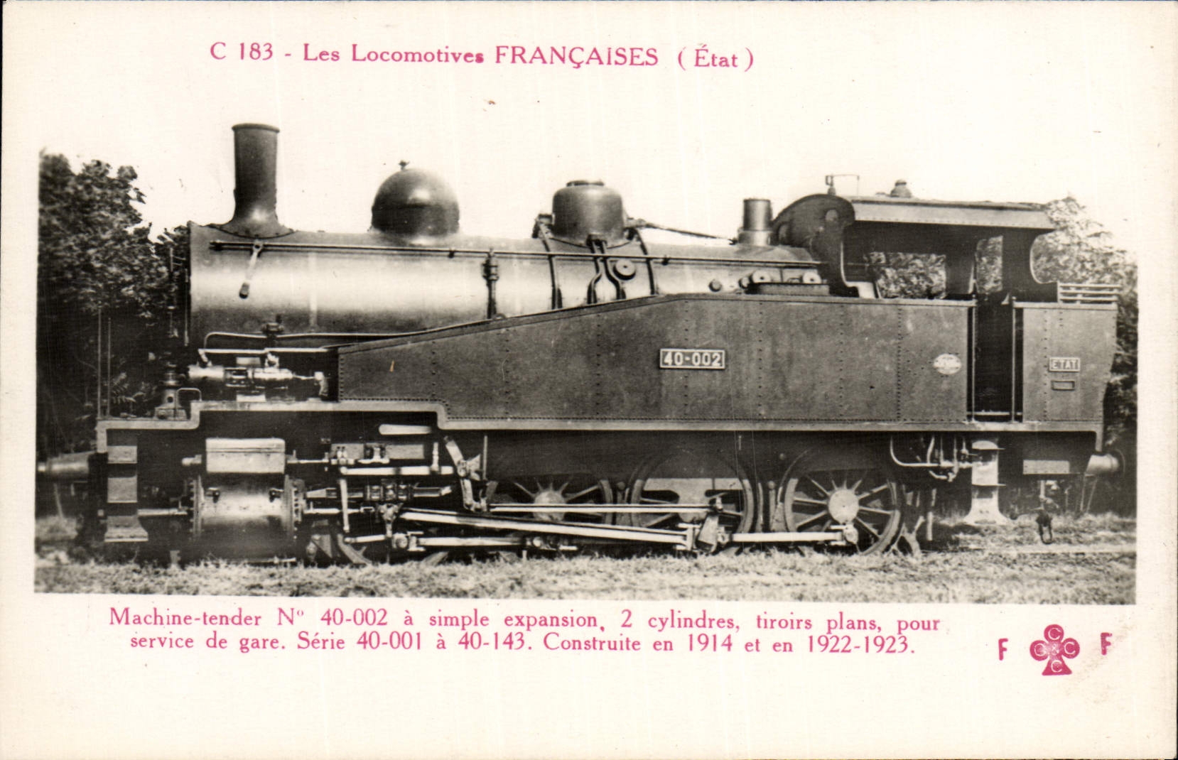 CPA Train Locomotive Machine 40 002