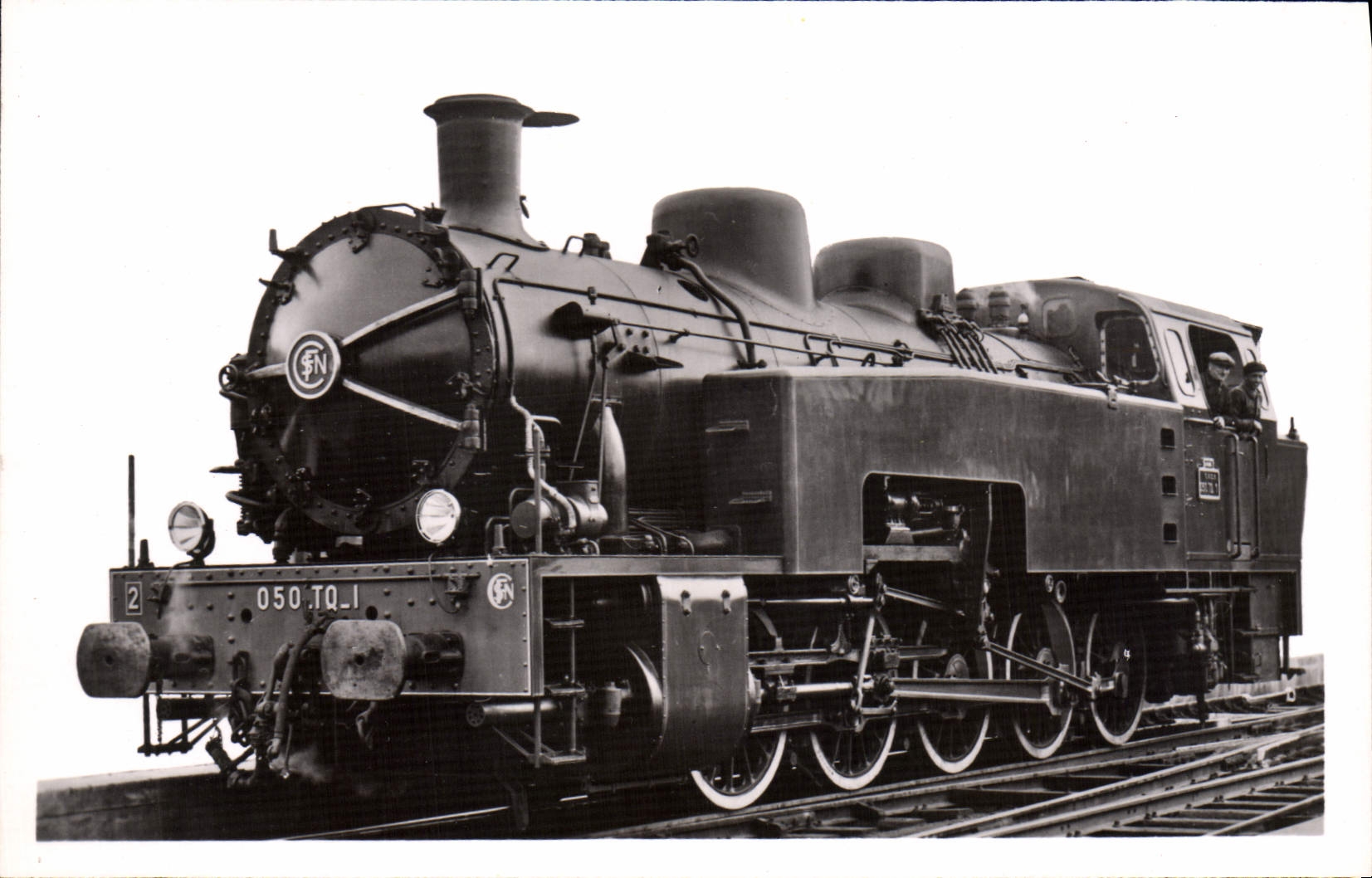 VINTAGE POSTCARD Train Tender Engine 050 TQ