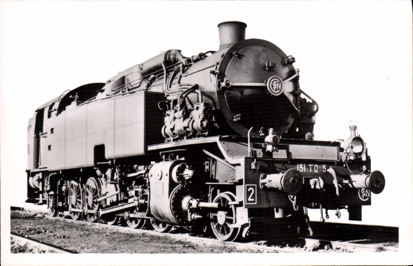 VINTAGE POSTCARD Train Tender Engine 151 TQ