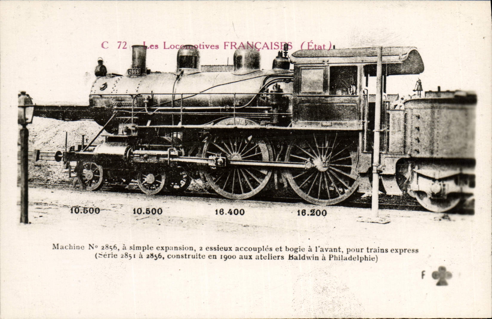 CPA Train Locomotive Machine 2856